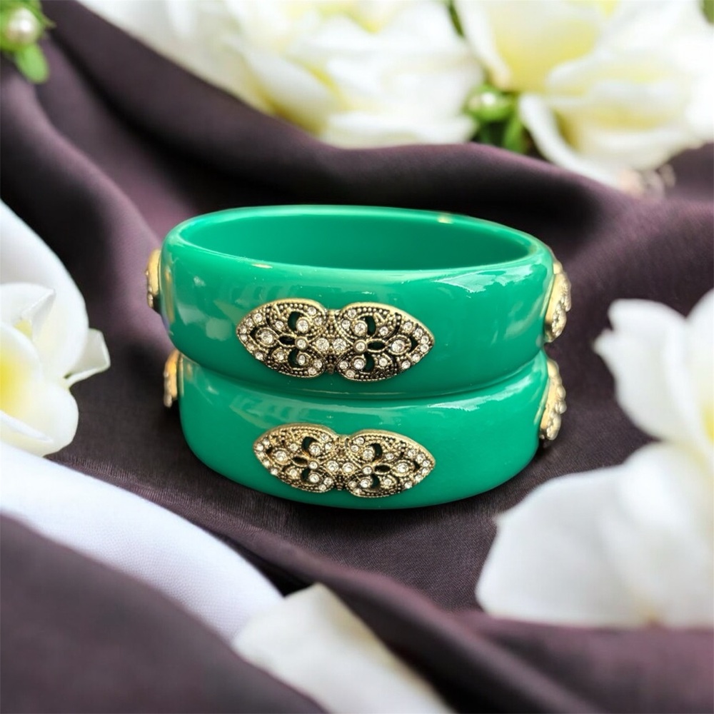 Premier Designs Teal and Gold Bracelet Duo